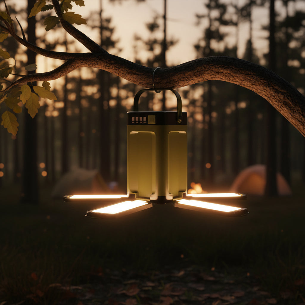 Solar LED Camping Lantern – 6 Modes, Power Bank & Rechargeable