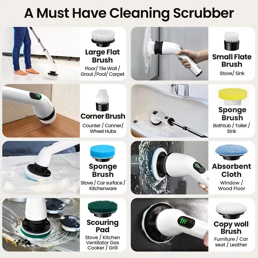 9-in-1 Electric Cleaning Brush – USB Rechargeable