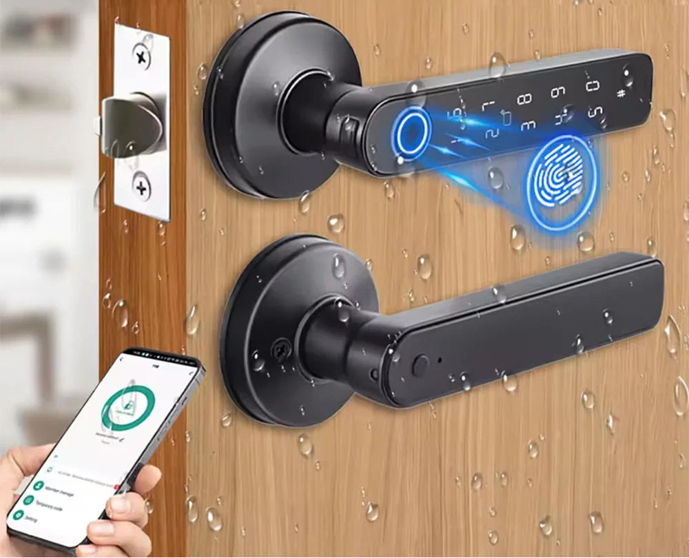 Smart Fingerprint Door Lock – Bluetooth, App & RFID
