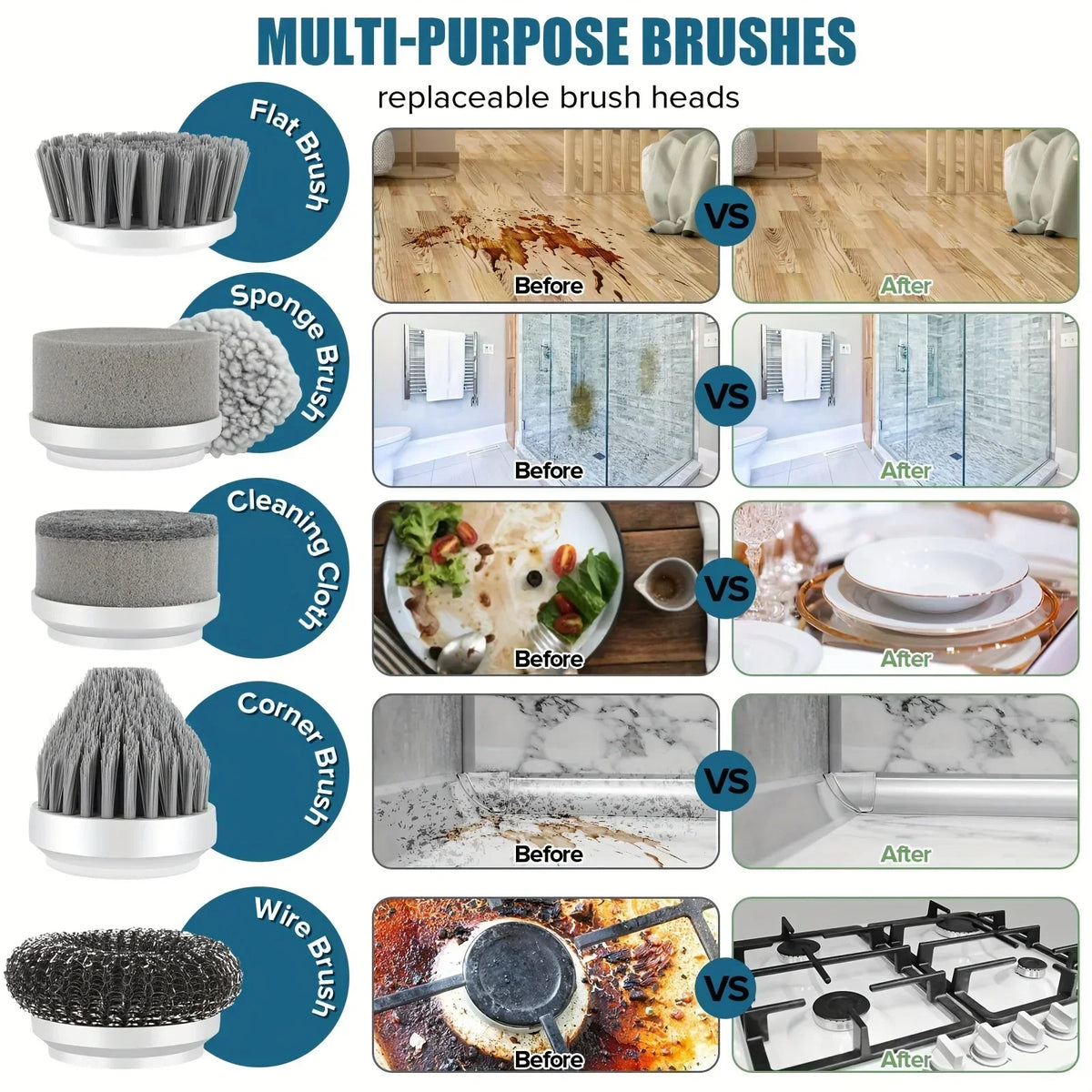 Electric Spin Scrubber 5-in-1