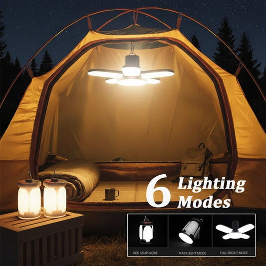 Solar LED Camping Lantern – 6 Modes, Power Bank & Rechargeable